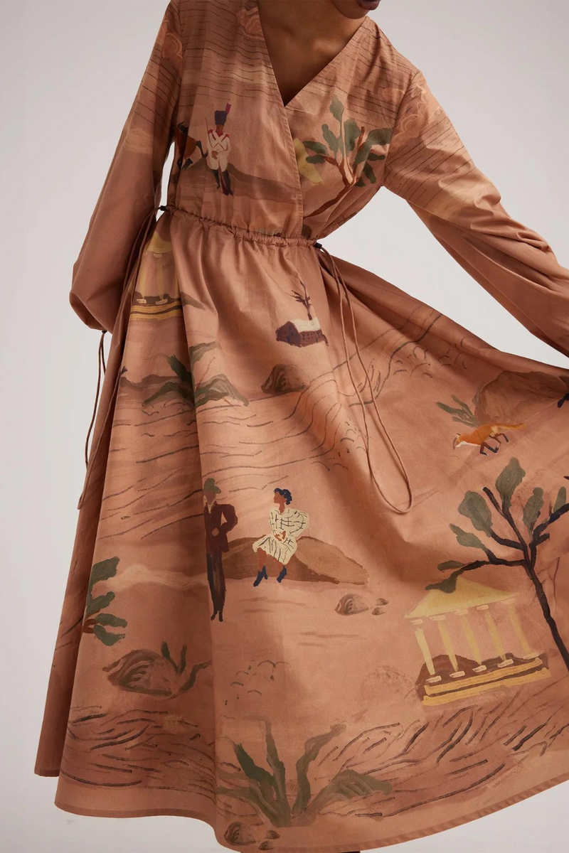 Drawstring Dress-Derby satin by CORD for women Worldwide
