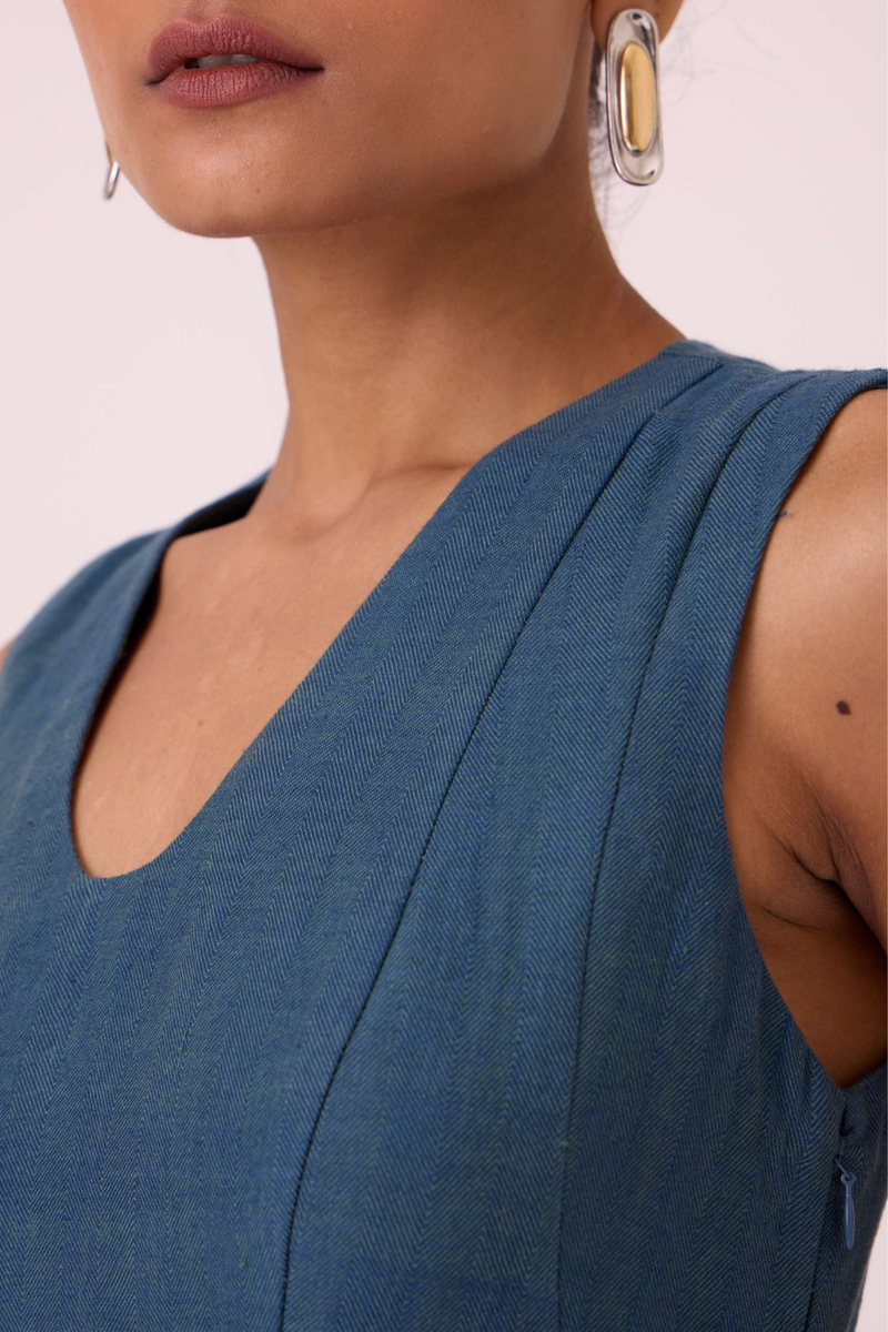Emy Blue Handwoven Dress cotton by The Summer House in pink color for women Worldwide