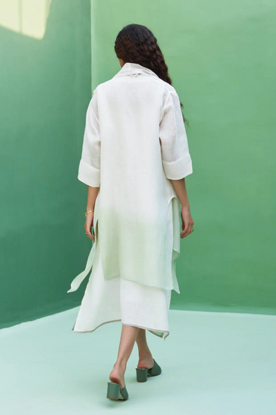 Jin Linen Dress With Overlay
- Ivory