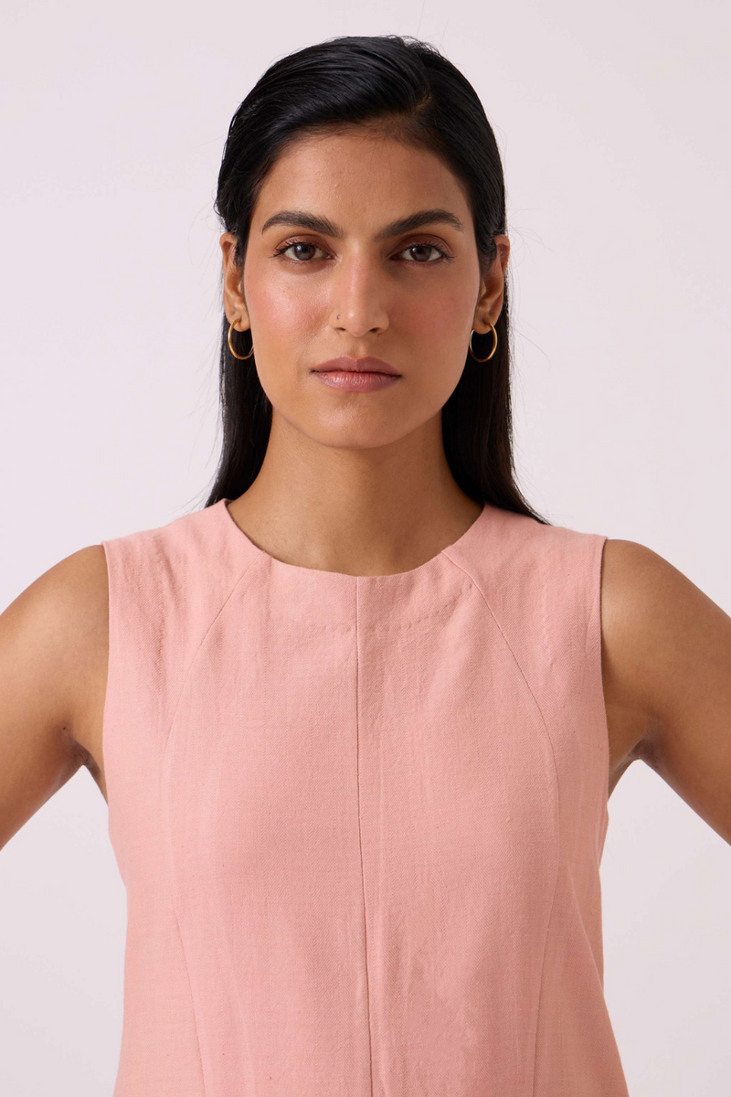 Vronsky Pink Handwoven Jumpsuit cotton by The Summer House in blue color for women Worldwide