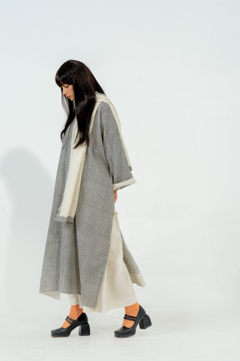 Moringa Dress cotton muslin dresses by Stoique in natural, black for women Worldwide