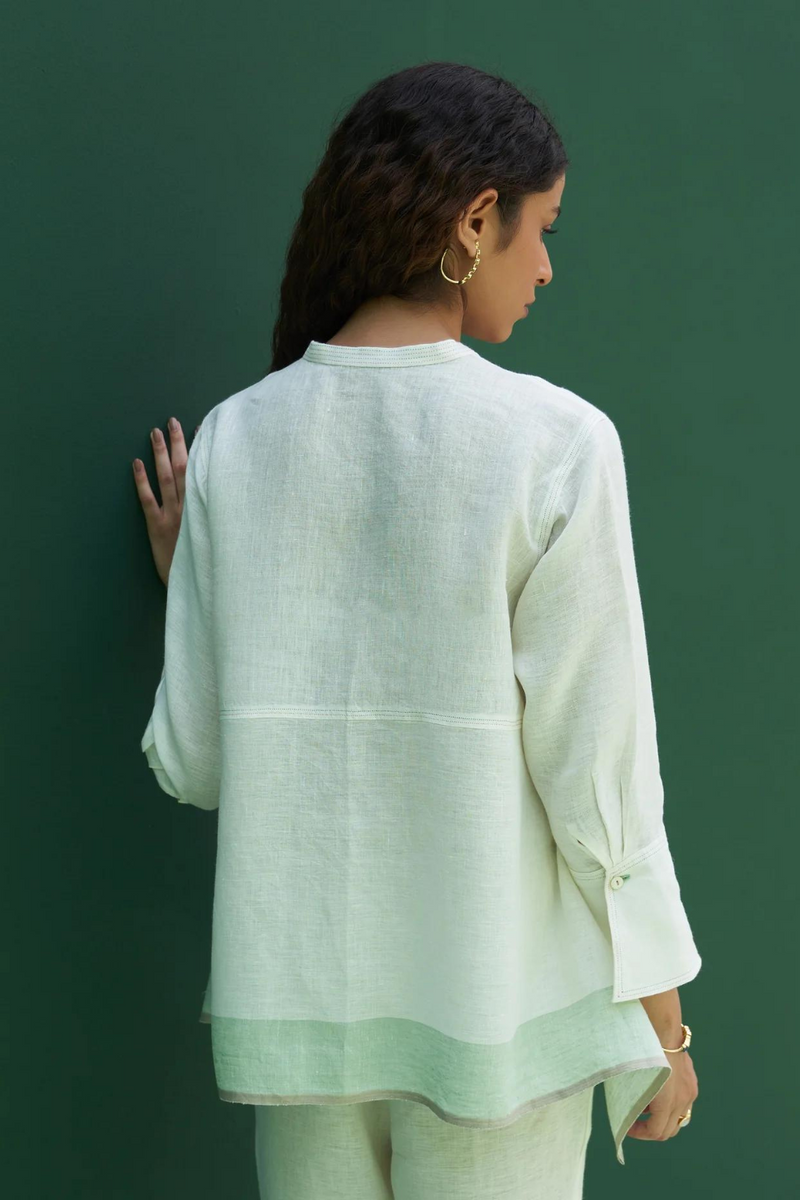 Noi Hand-Embroidered Linen Top
 - Ivory linen by Manan in ivory color for women Worldwide