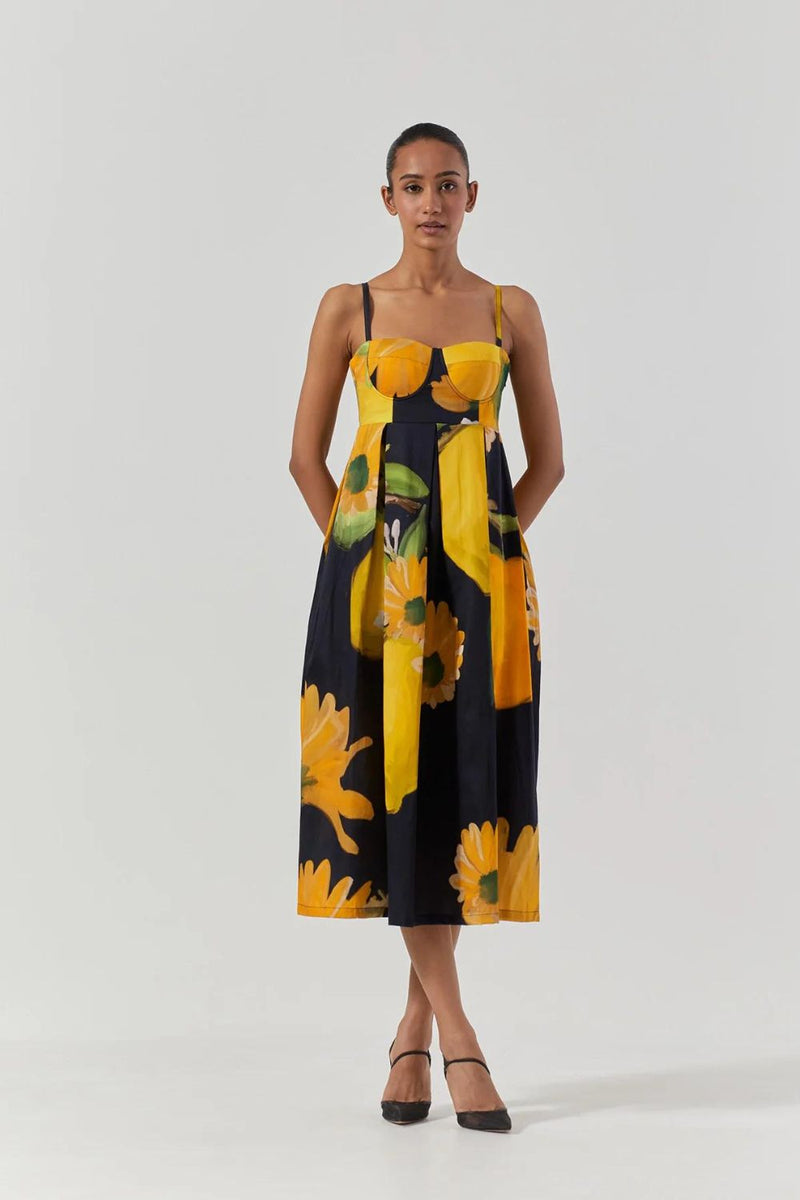 POMELLO BRALETTE DRESS satin by Yam in black color for women Worldwide