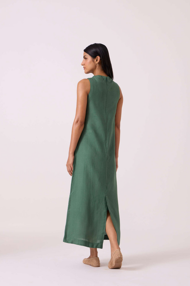 Pierre Green Linen Dress linen by The Summer House for women Worldwide