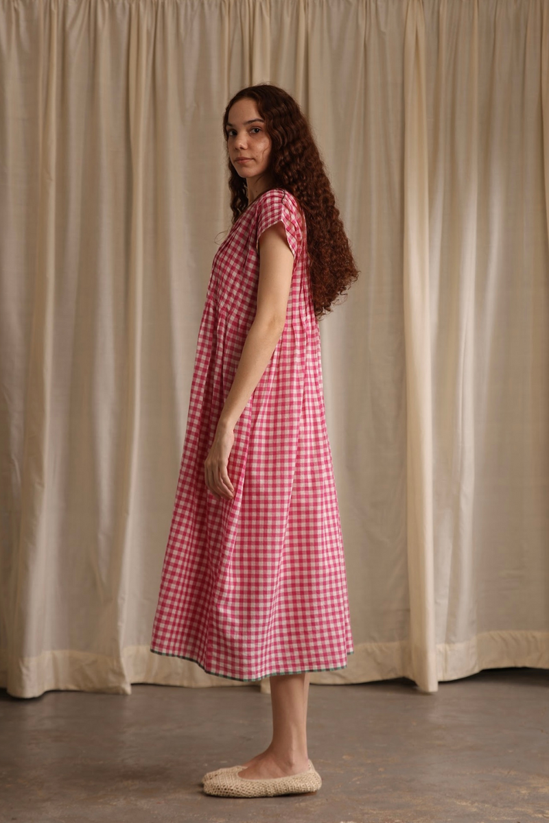 Darla Dress cotton by MASON AND MILL in pink color for women Worldwide