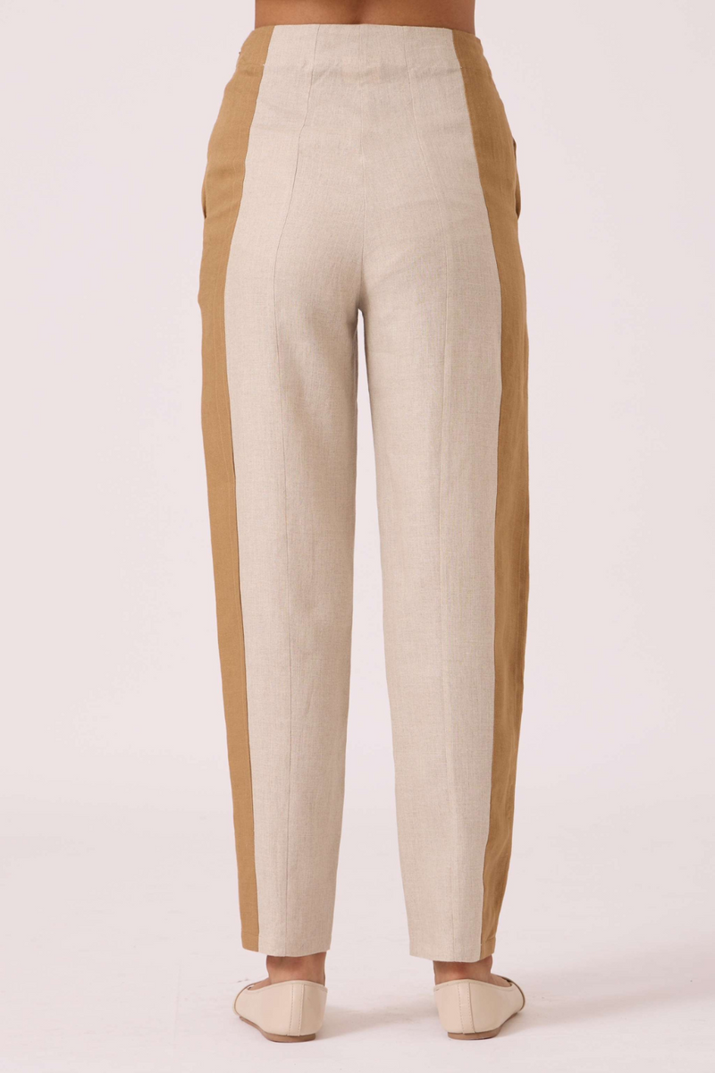 Dimtri Linen Panelled Set by The Summer House in beige color for women Worldwide