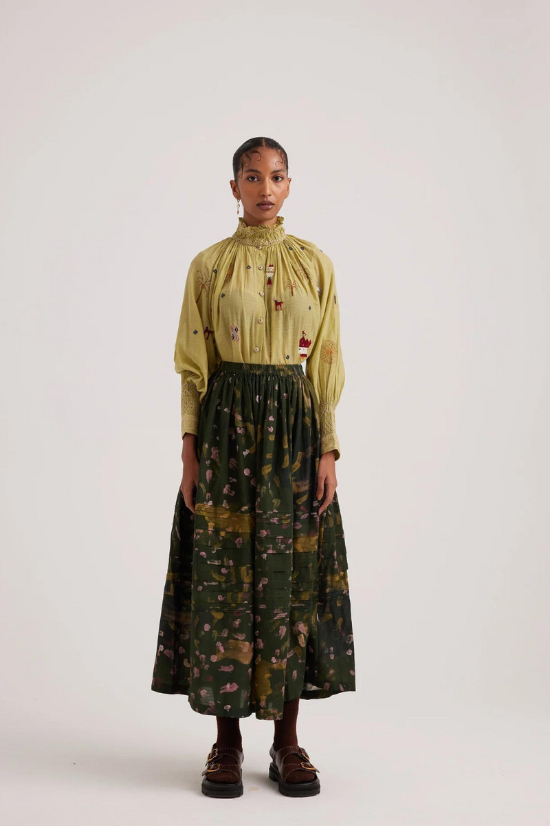 Farmer Top-Folk Green cotton by CORD for women Worldwide