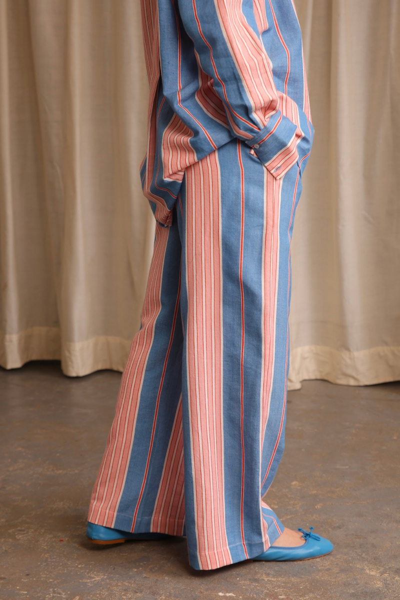 Lola Pants cotton by MASON AND MILL in blue color for women Worldwide
