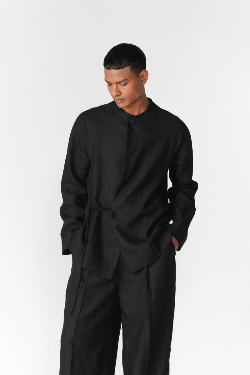 Overlapping Front Panel Jacket jacket/overlay by Turn Black in black for men Worldwide