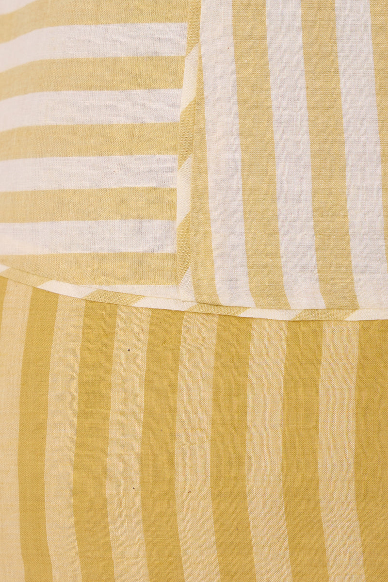 Asahi Yellow Striped Handwoven Tent top handwoven cotton top/shirt by The Summer House in yellow for women Worldwide