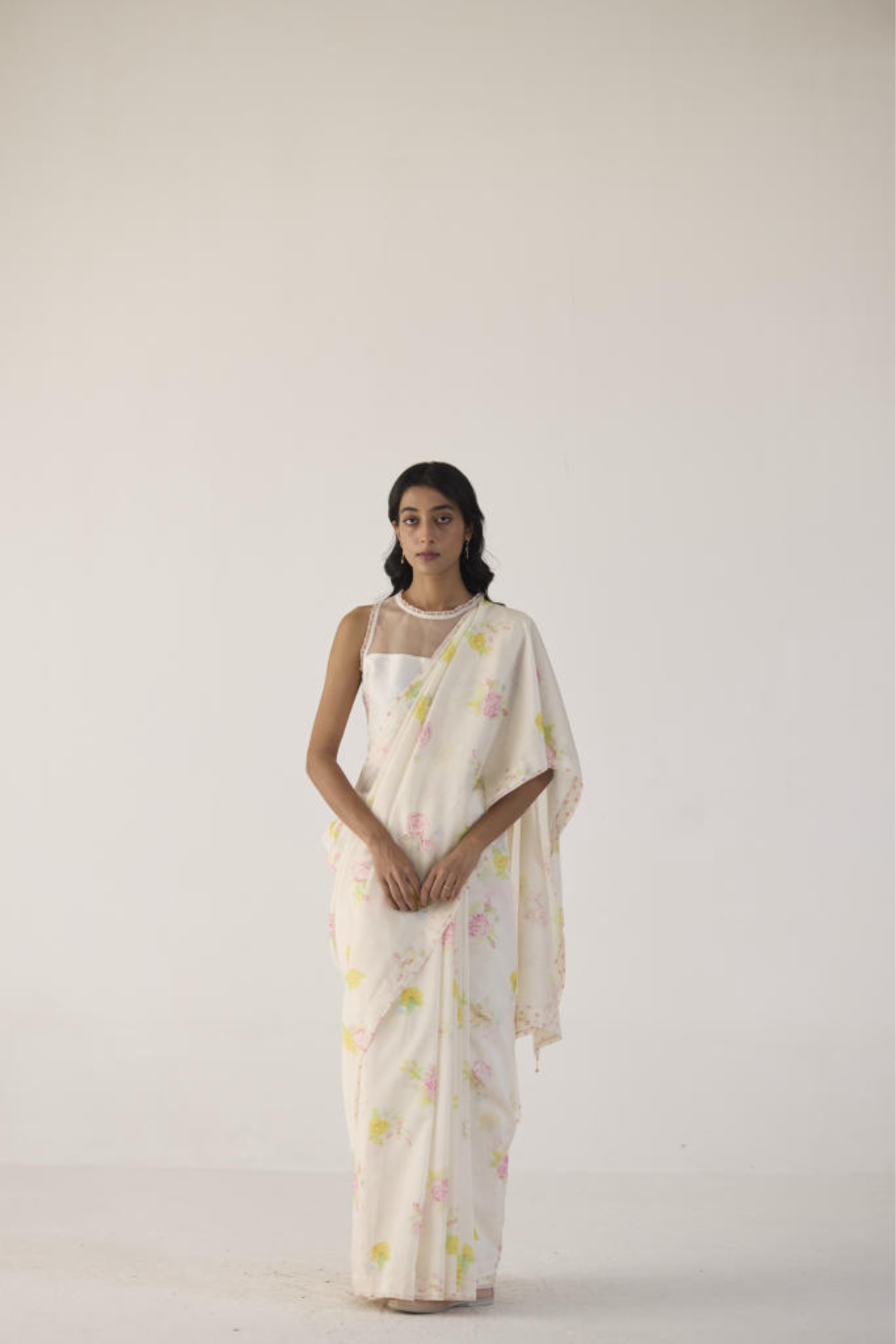 Valley Rose Silk and Cotton Chanderi Sari