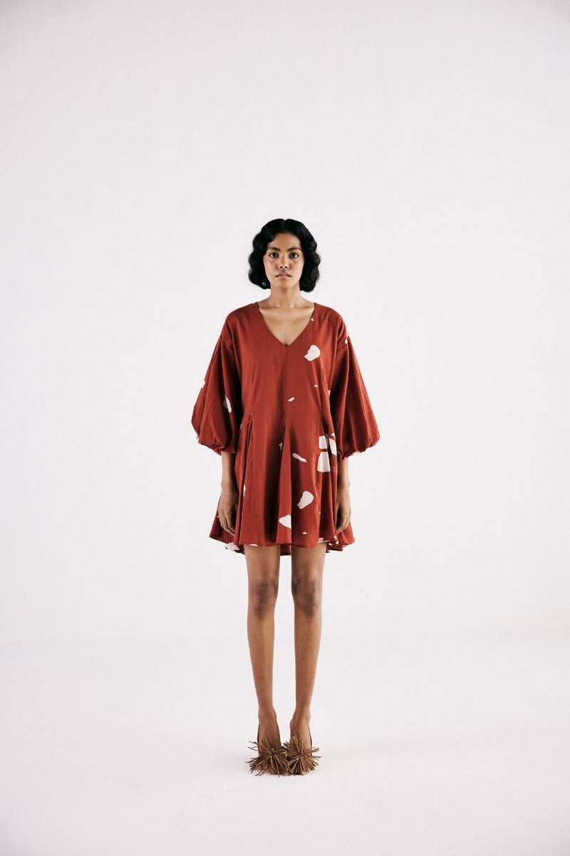 RUSTIC GLORY DRESS cotton by Khara Kapas in red for women Worldwide