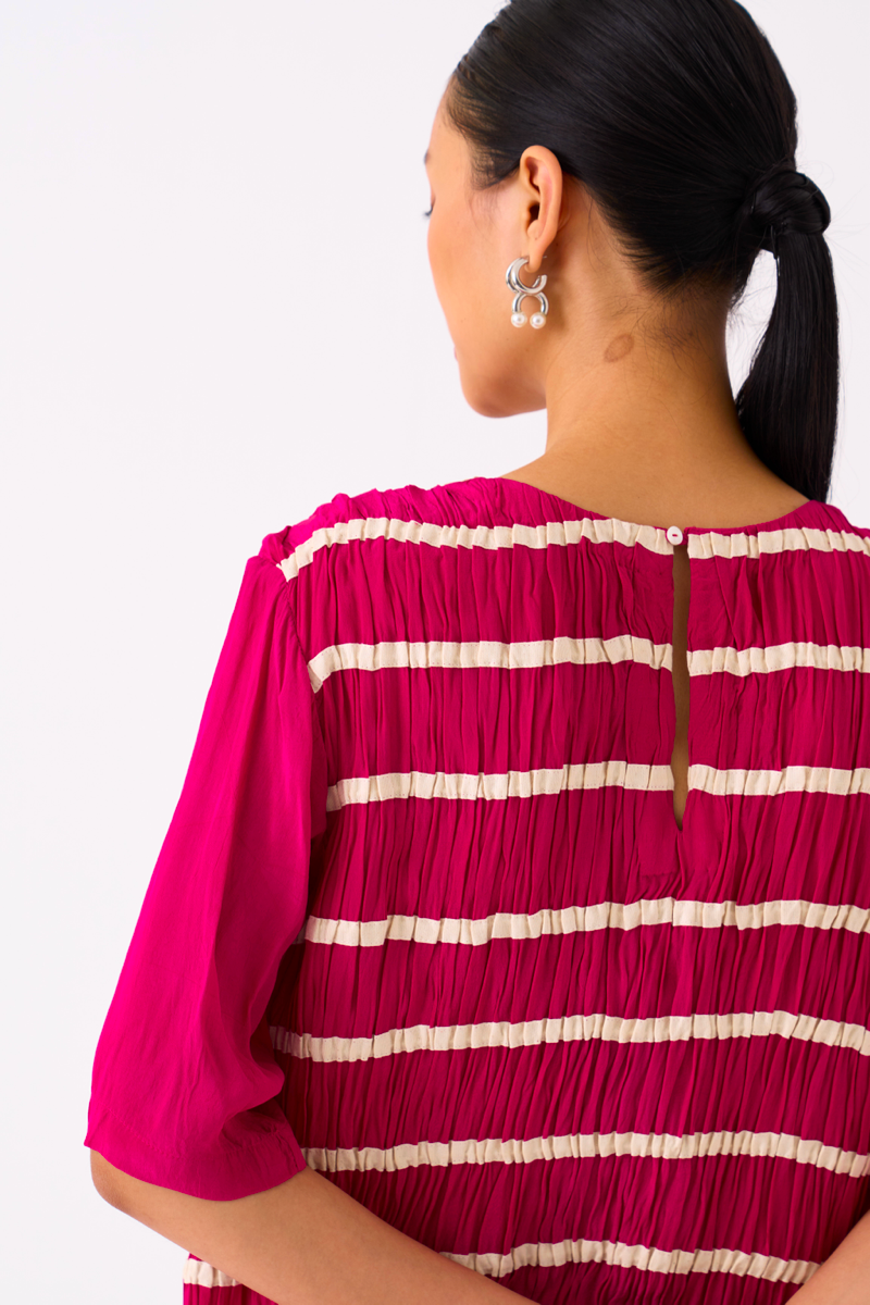 SHIRRING DRESS-FUSCHIA by THREE for women Worldwide