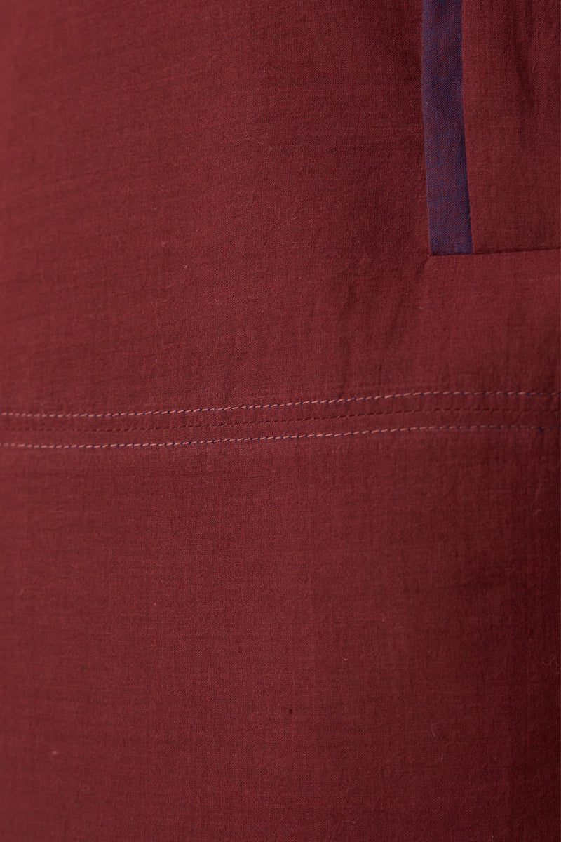 Hane Brown Colourblocked HandwovenTunic handwoven cotton tunics/kaftan by The Summer House in brown for women Worldwide
