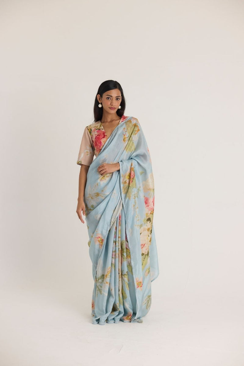 TAFFY SILK SAREE silk by Yam in blue color for women Worldwide