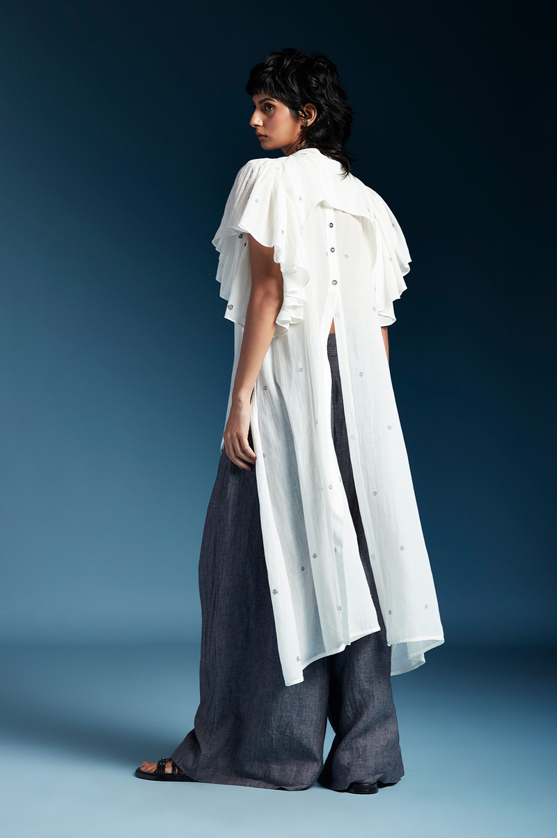 Aliza Shirt-White cotton by Chola in white color for women Worldwide