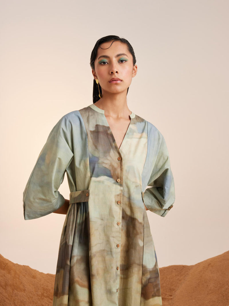 Button Down Dress-Alpine cotton Dress by CORD for women Worldwide