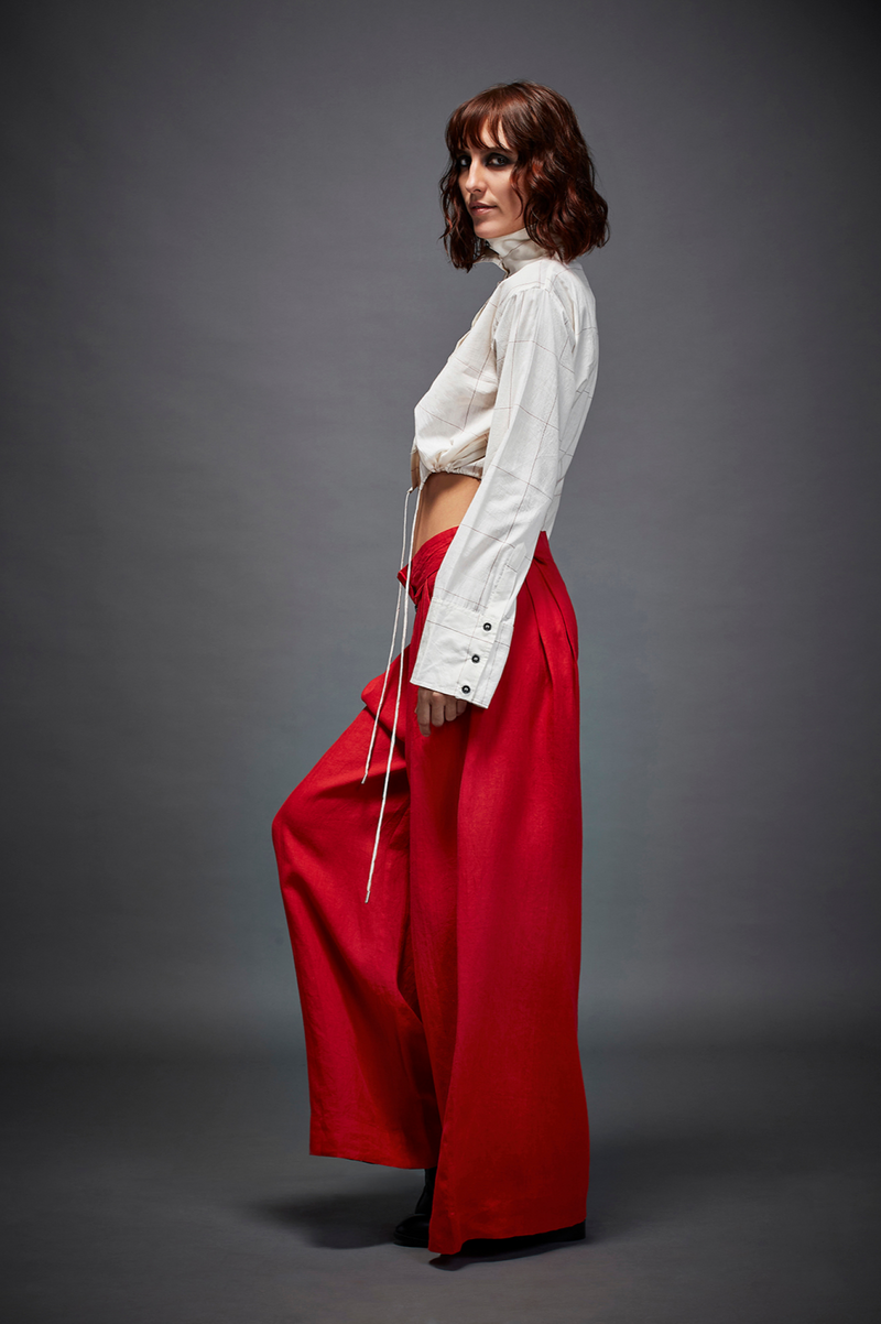 LIZ TROUSER by Chola in red color for women Worldwide