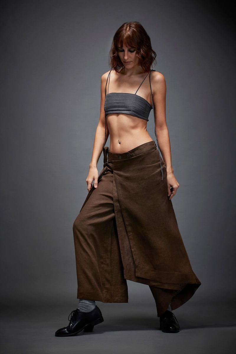 EDITH TROUSER by Chola in brown color for women Worldwide