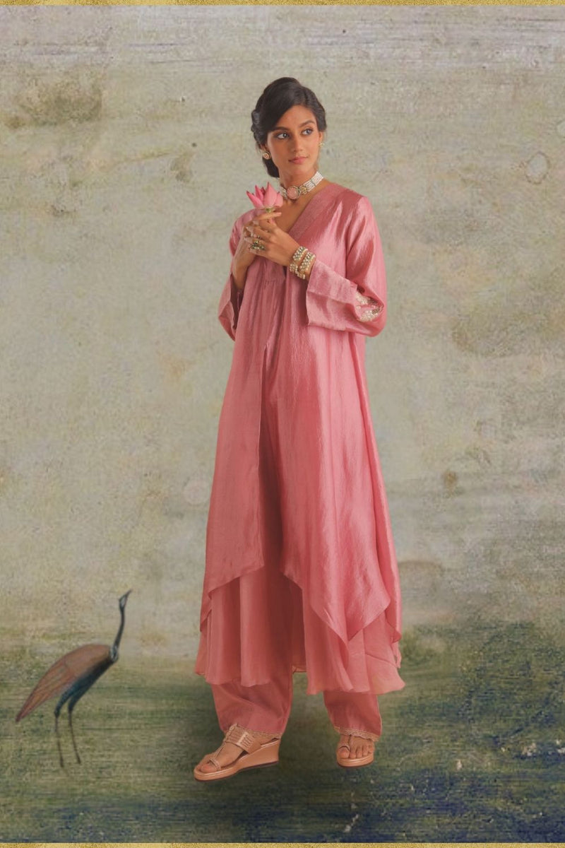 Blush Kurta Set by Myoho in pink color for women Worldwide