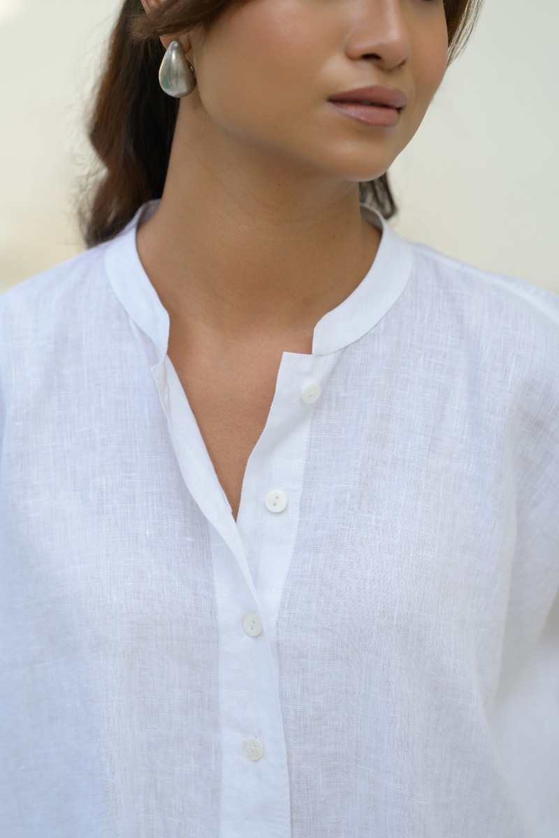 Zanzibar Line Top linen top/shirt by Zanzibar Living in ivory for women Worldwide