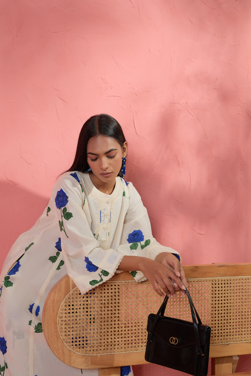 Fi Rose Set 1 cotton cambric light kurta set by AAVIDI in multicolor for women Worldwide