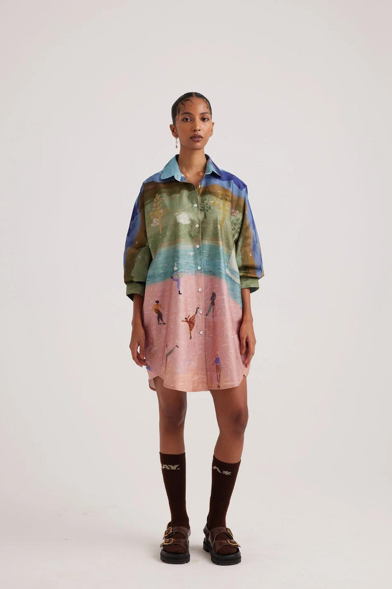 Como Long Shirt-Skater satin by CORD for women Worldwide