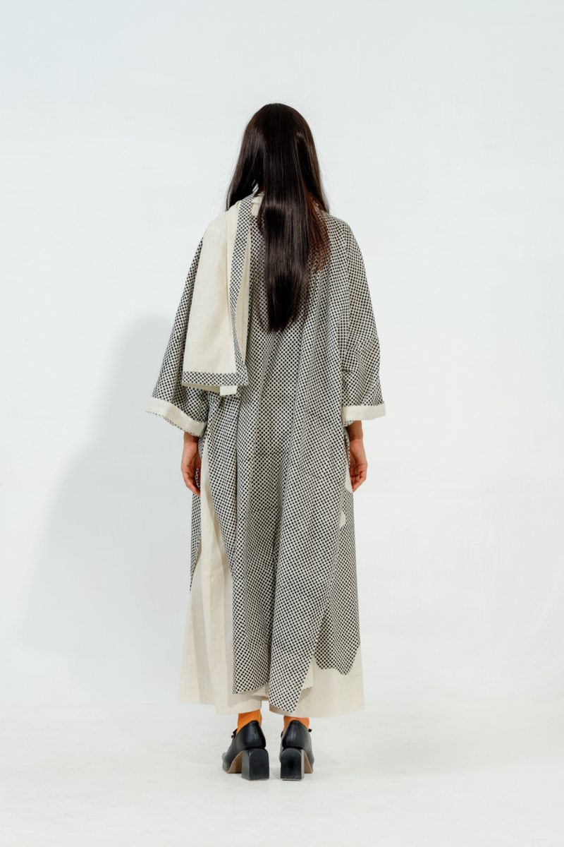 Moringa Dress cotton muslin dresses by Stoique in natural, black for women Worldwide