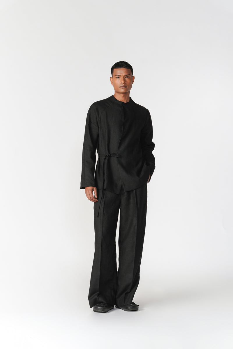Overlapping Front Panel Jacket jacket/overlay by Turn Black in black for men Worldwide