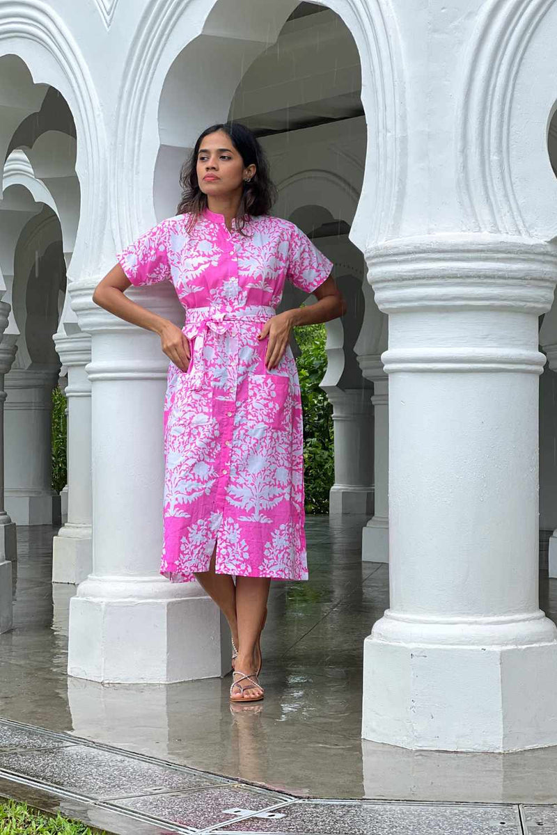 FUSCHIA PRINT DRESS Dress by TOKREE for women Worldwide