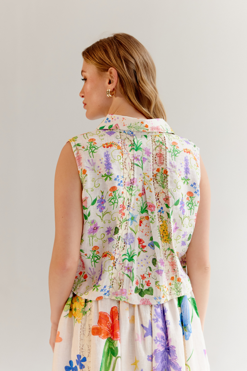 Freya Shirt - Flora linen by NOIB for women Worldwide