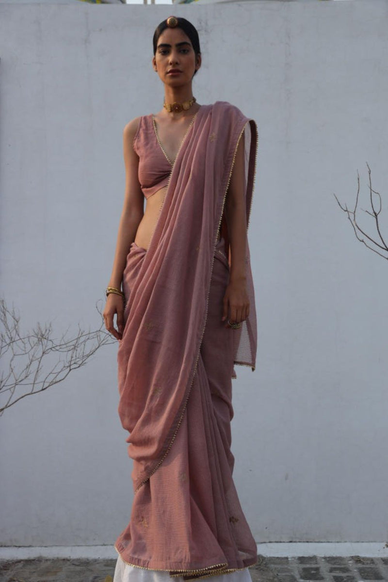Paasbaan sari Saree by Khara Kapas in pink for women Worldwide
