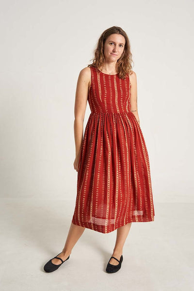 Red Blossom midi Dress