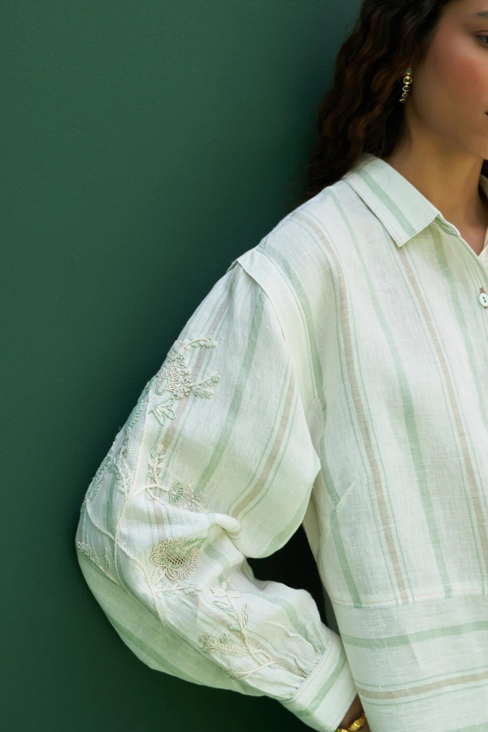 Akra Striped Linen Shirt
- Mint