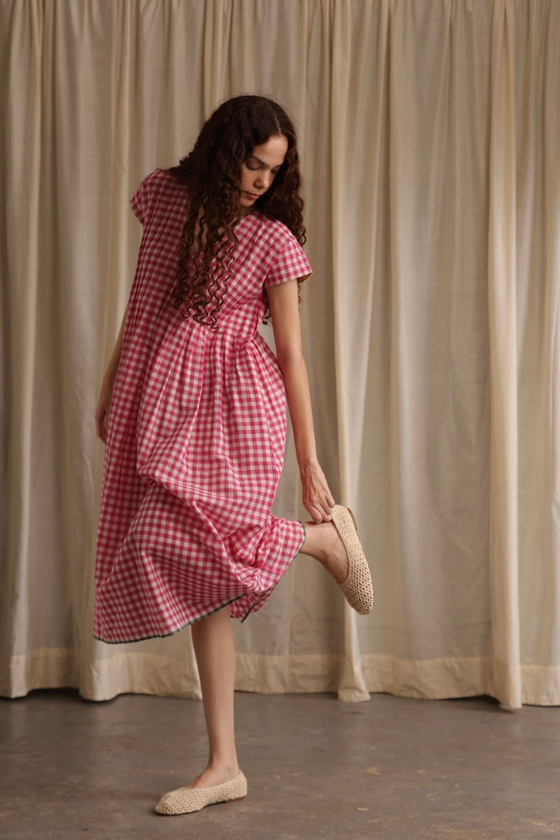 Darla Dress cotton by MASON AND MILL in pink color for women Worldwide