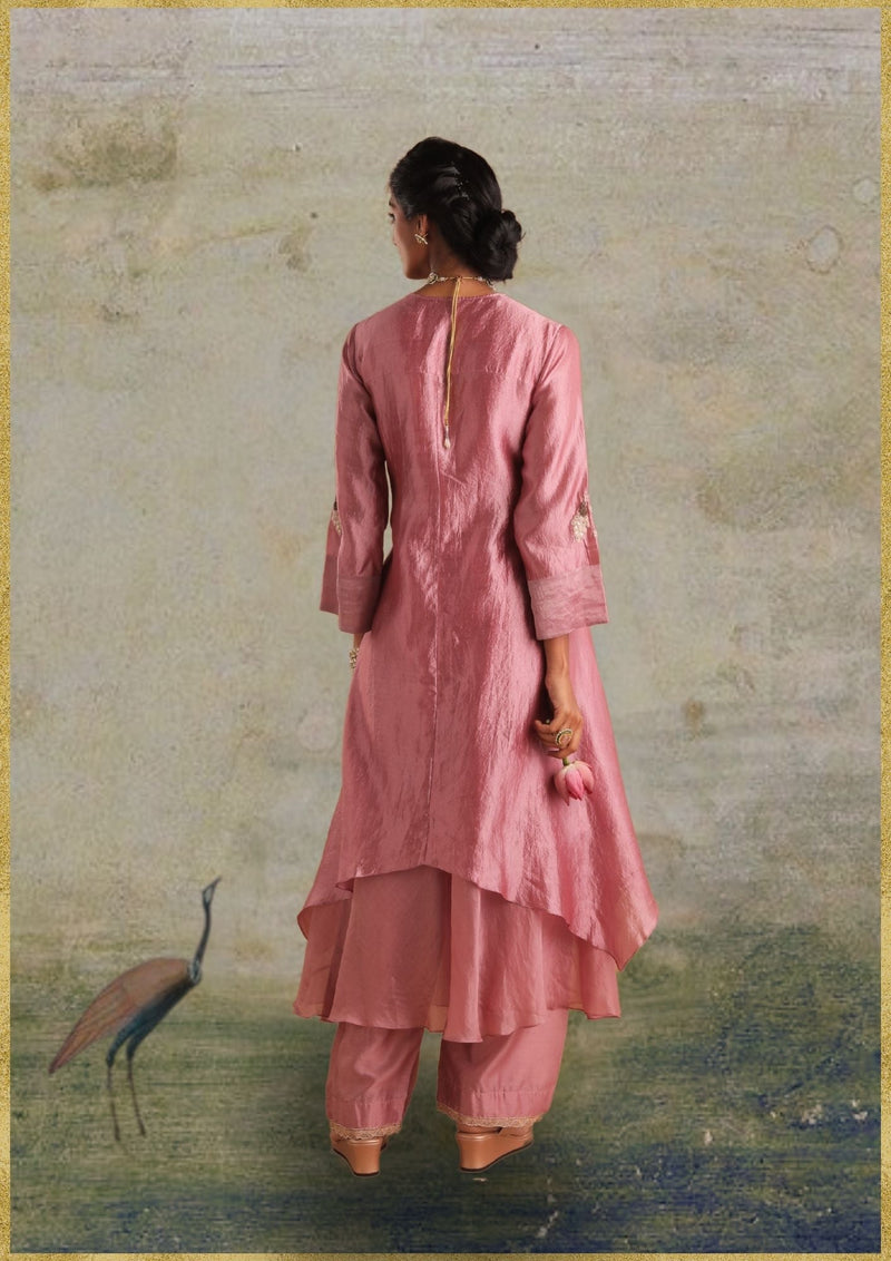 Blush Kurta Set by Myoho in pink color for women Worldwide