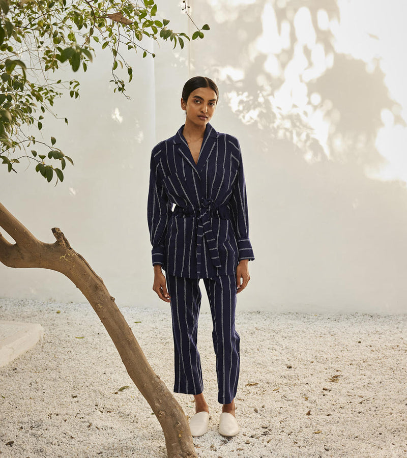 Talk to me co-ord set Co-ord Set by Khara Kapas in blue for women Worldwide