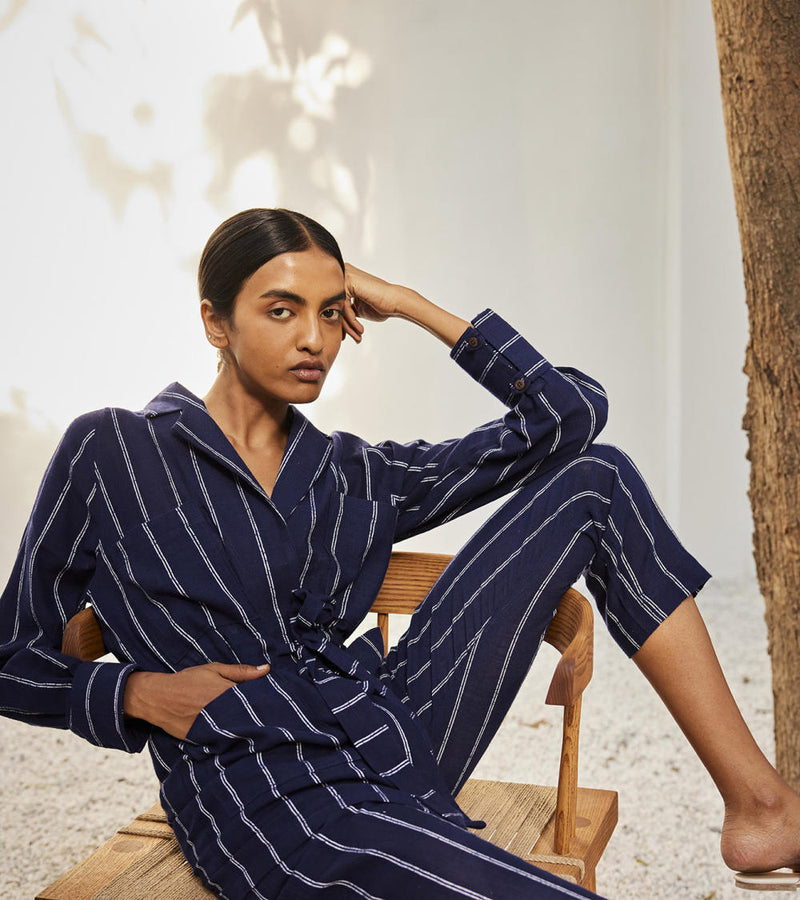 Talk to me co-ord set Co-ord Set by Khara Kapas in blue for women Worldwide
