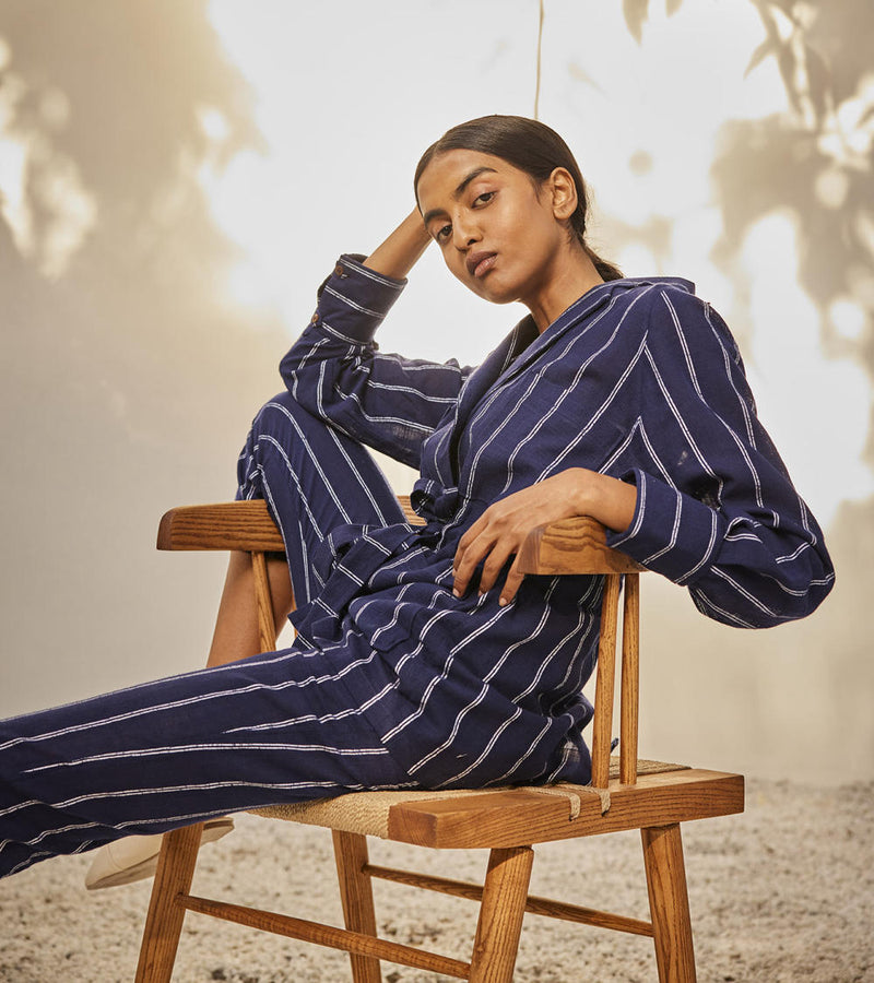 Talk to me co-ord set Co-ord Set by Khara Kapas in blue for women Worldwide