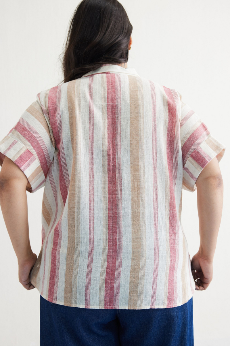 The Reef Shore Handwoven Kala Cotton Shirt cotton by SUI in white color for women Worldwide