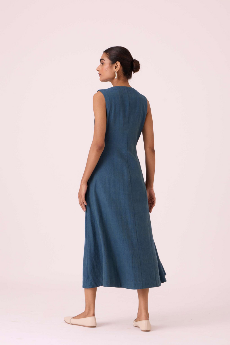 Emy Blue Handwoven Dress cotton by The Summer House in pink color for women Worldwide