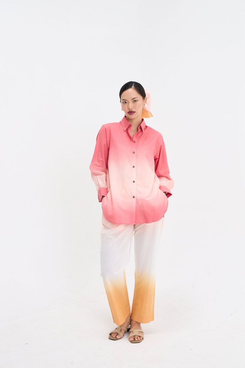 OMBRE SHIRT SET cotton by Aavidi for women Worldwide