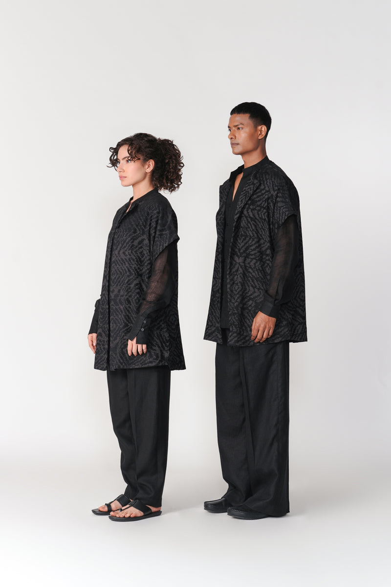 Short Drop Shoulder Overlay jacket/overlay by Turn Black in black for women Worldwide
