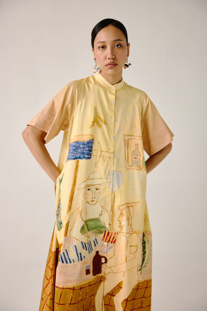 A-Line Long Dress - Fisherman cotton by CORD for women Worldwide