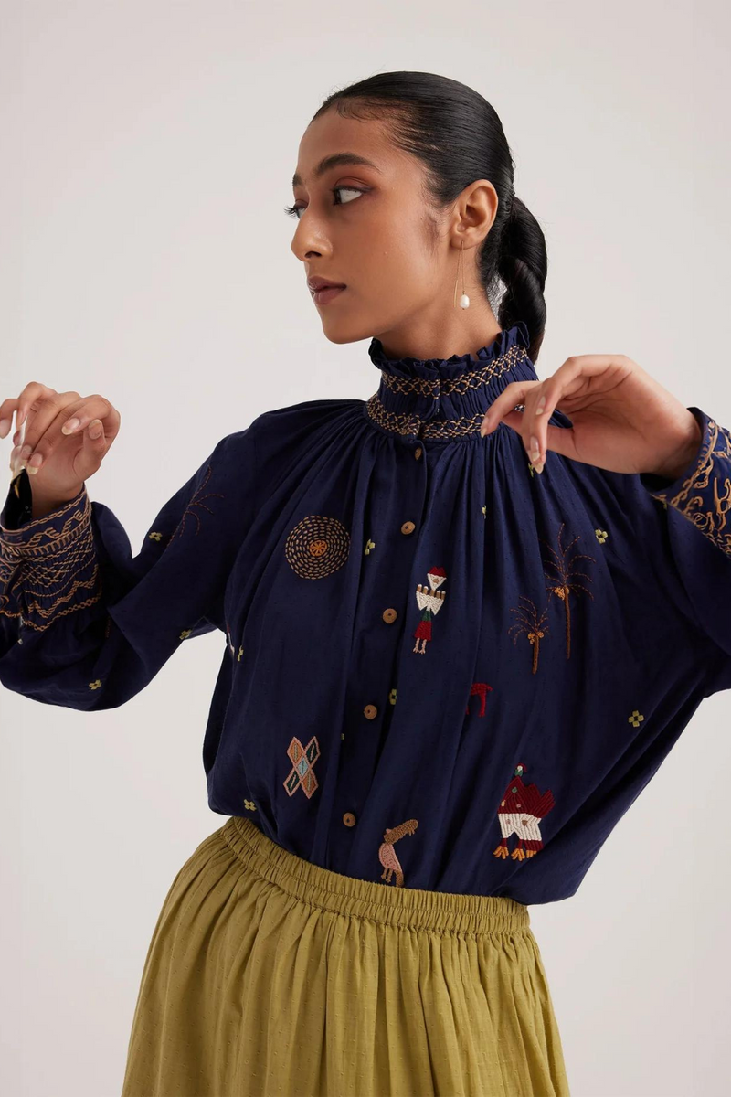 Farmer Top-Folk Ink cotton by CORD for women Worldwide