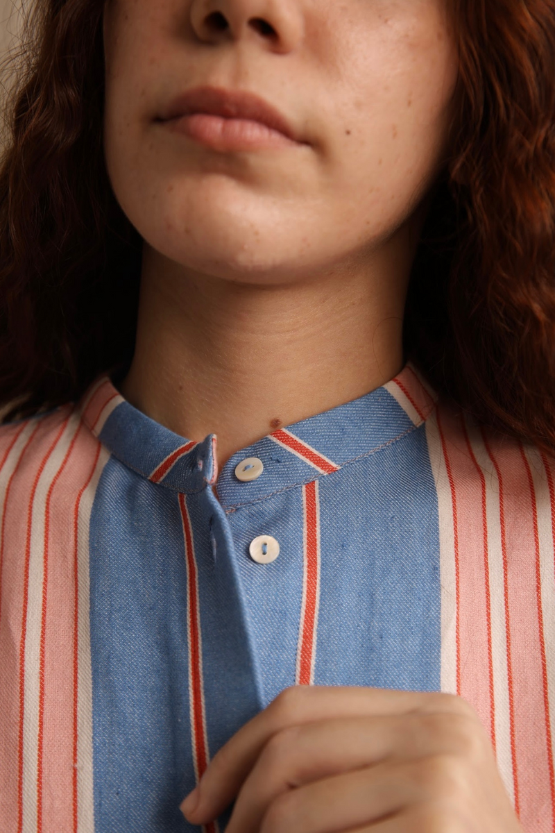 Kyle Shirt cotton by MASON AND MILL in blue color for women Worldwide