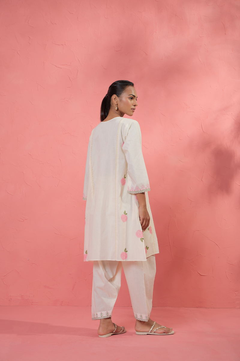 Gul Rose Set 2 cotton cambric light kurta set by AAVIDI in multicolor for women Worldwide