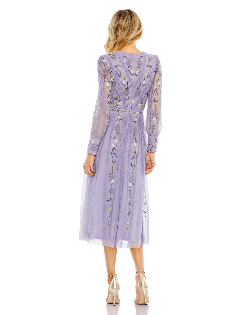 MD-9133 Midi Dress-Purple by Mac Duggal in purple color for women Worldwide