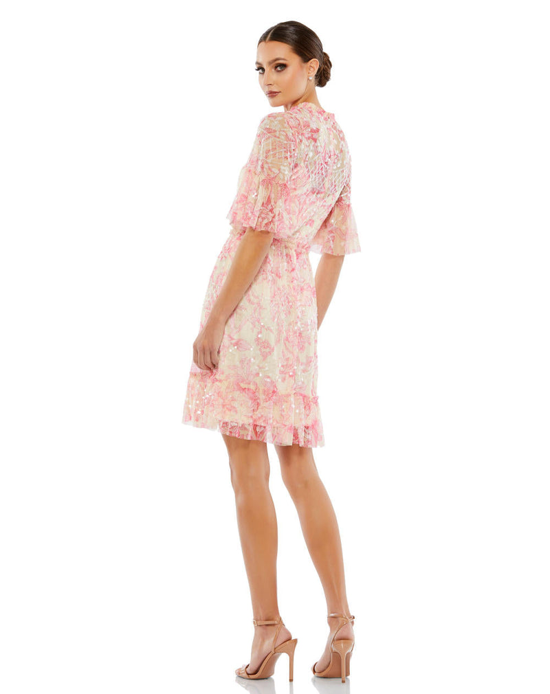 MD-9148 Short Dress-Pink by Mac Duggal in pink color for women Worldwide