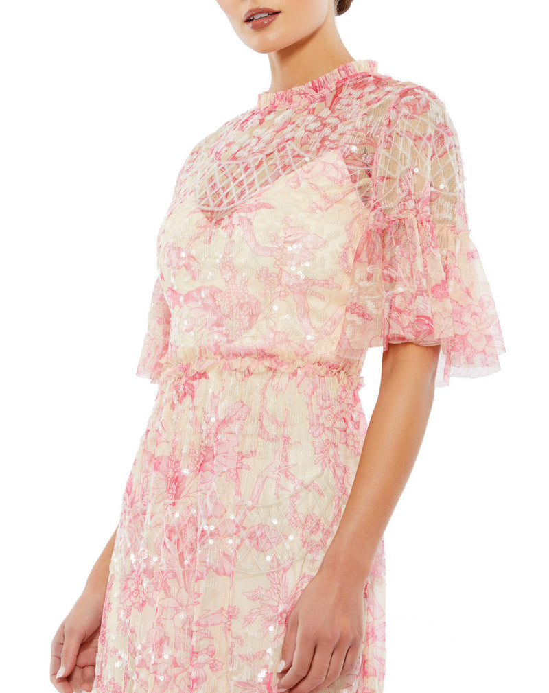MD-9148 Short Dress-Pink by Mac Duggal in pink color for women Worldwide